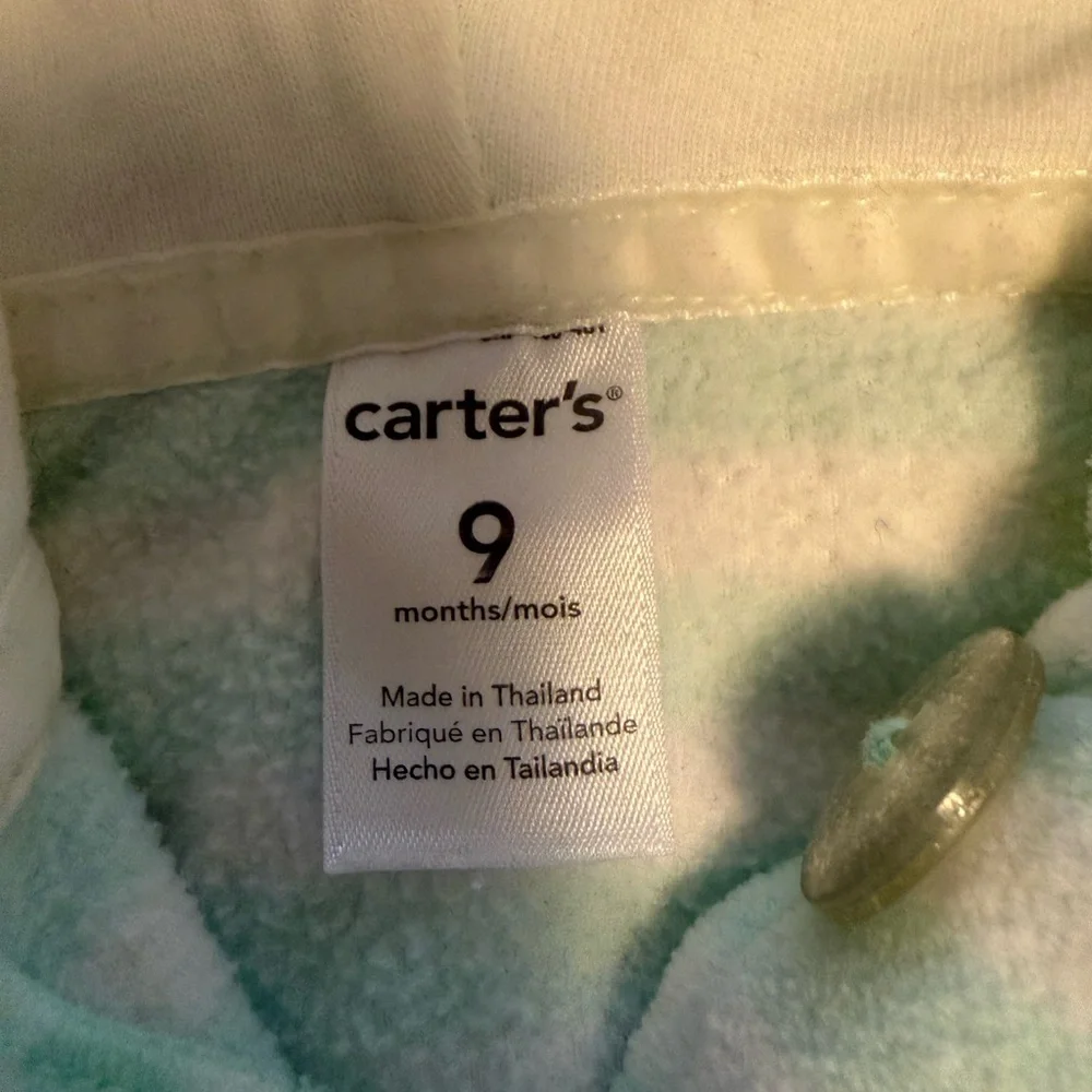 Carter's Mint and White Fleece Baby Jacket